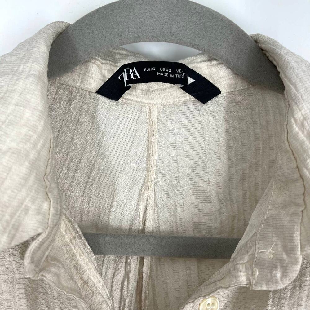 Zara Flowy Knotted‎ Button Down Shirt Women's Size Small - Picture 3 of 6